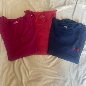 J. Crew Women's Short Sleeve Tees - Red, Pink, and Blue